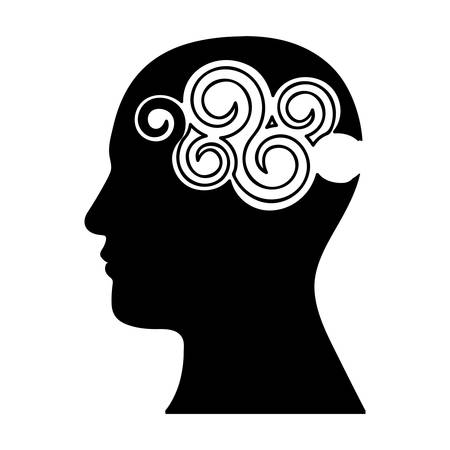 human head with cloud icon image vector illustration designのイラスト素材