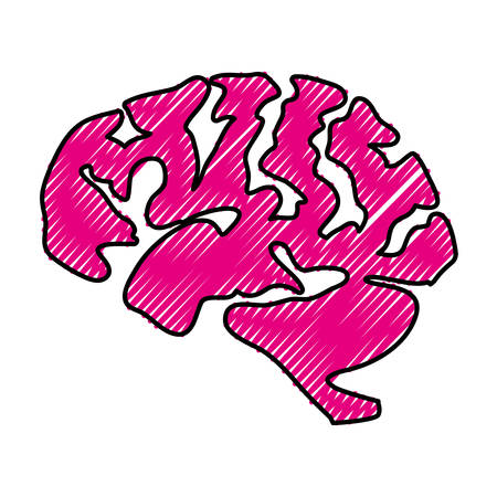 human brain doodle icon image vector illustration designのイラスト素材