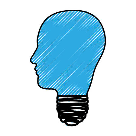 head and lightbulb abstract wisdom icon image vector illustration designのイラスト素材