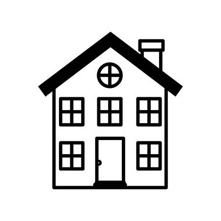 Home building icon. silhouette of house architecture and real estate theme. Isolated design. Vector illustrationのイラスト素材