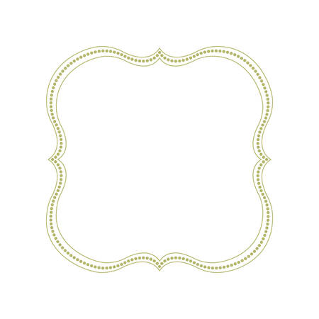 decorative green frame icon over white background. vector illustrationのイラスト素材