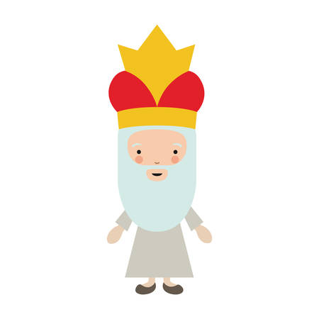 Wiseman cartoon icon. Happy epiphany day holy night and christmas theme. Colorful design. Vector illustrationのイラスト素材