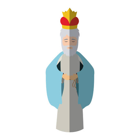 Wiseman cartoon icon. Happy epiphany day holy night and christmas theme. Colorful design. Vector illustrationのイラスト素材