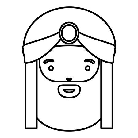 Wiseman cartoon icon. Happy epiphany day holy night and christmas theme. Colorful design. Vector illustrationのイラスト素材