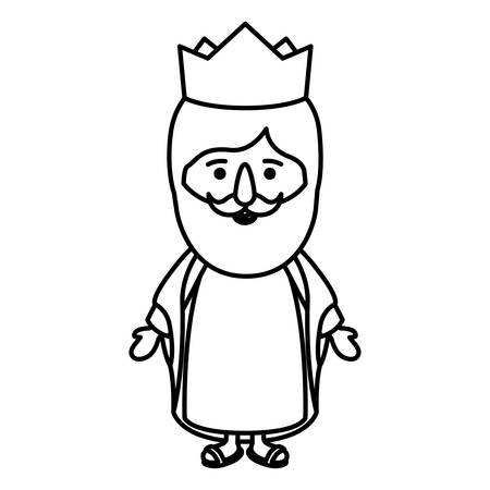 Wiseman cartoon icon. Happy epiphany day holy night and christmas theme. Colorful design. Vector illustrationのイラスト素材