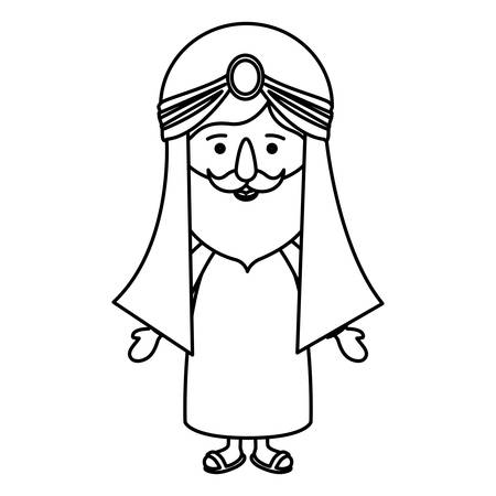 Wiseman cartoon icon. Happy epiphany day holy night and christmas theme. Colorful design. Vector illustrationのイラスト素材