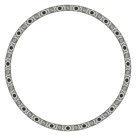 boho circle icon. Bohemic ornament indian and decoration theme. Black and white design. Vector illustrationのイラスト素材