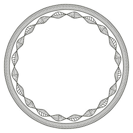 boho circle icon. Bohemic ornament indian and decoration theme. Black and white design. Vector illustrationのイラスト素材
