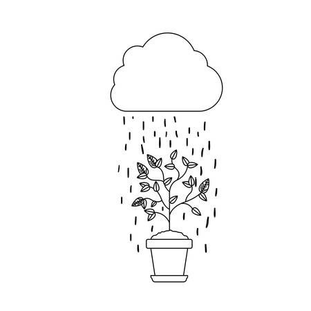 Plant with coins and cloud icon. Investment ideas profit and start up theme. Isolated design. Vector illustrationのイラスト素材