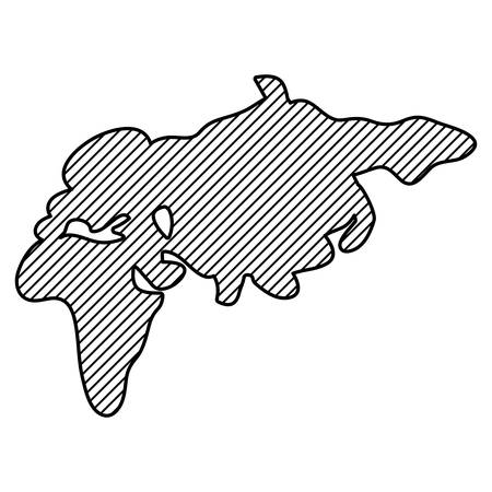 Striped planet map icon. Earth world and cartography theme. Isolated design. Vector illustrationのイラスト素材