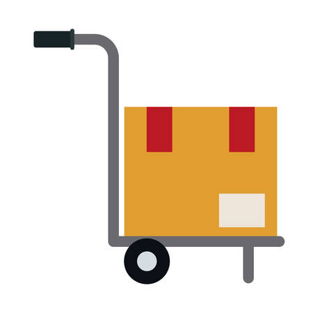 Package over cart icon. Delivery shipping logistic and distribution theme. Isolated design. Vector illustrationのイラスト素材