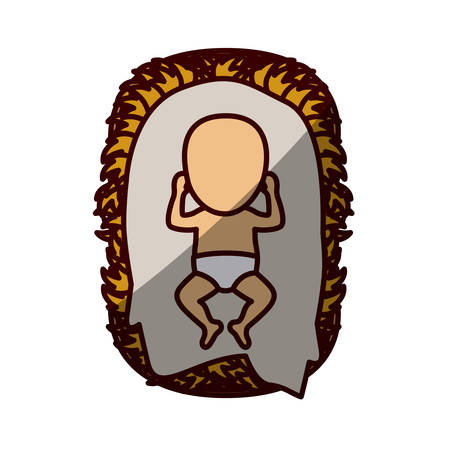 Baby jesus cartoon icon. Holy night family christmas and betlehem theme. Isolated design. Vector illustrationのイラスト素材