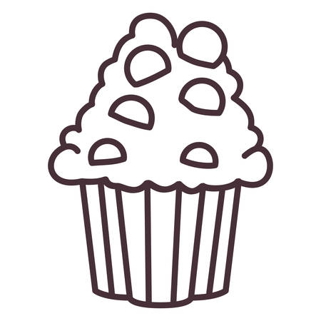 Muffin silhouette icon. Bakery shop traditional and product theme. Isolated design. Vector illustrationのイラスト素材