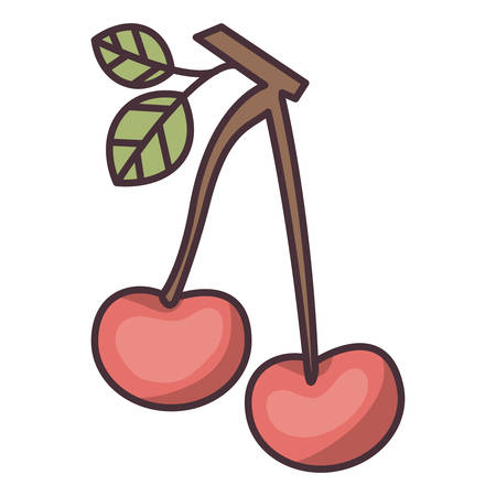 Cherry fruit icon. Organic healthy food fresh and natural theme. Isolated design. Vector illustrationのイラスト素材