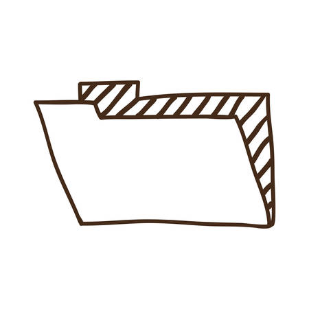 documents file folder icon over white background. draw design. vector illustrationのイラスト素材