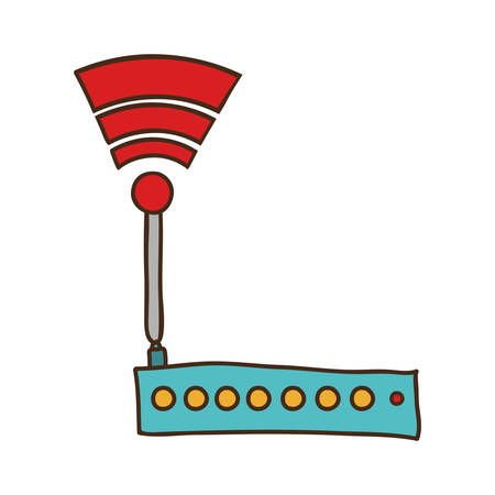 wifi router technology and electronic device. draw design. vector illustrationのイラスト素材