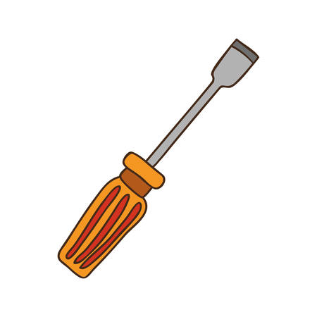 screwdriver repair tool icon over white background. draw design. vector illustrationのイラスト素材