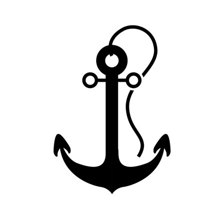 anchor icon over white background. nautical symbol. vector illustrationのイラスト素材