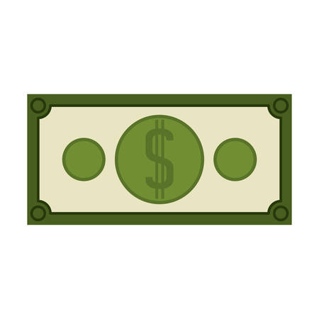silhouette green bill with symbol dollar vector illustrationのイラスト素材