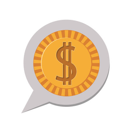 3d silhouette dialog with dollar coin vector illustrationのイラスト素材