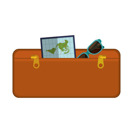 travel suitcase brown of vacation vector illustrationのイラスト素材