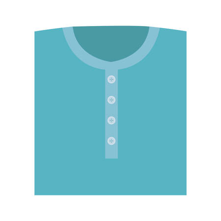 silhouette with folded t-shirt aquamarine blue color vector illustrationのイラスト素材