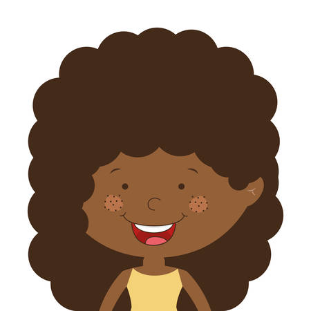 silhouette half body afro girl with curly hair vector illustrationのイラスト素材