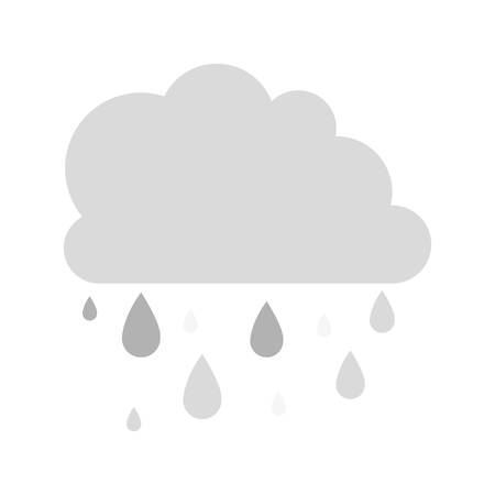 cloud with water drops  icon over white backgroundのイラスト素材