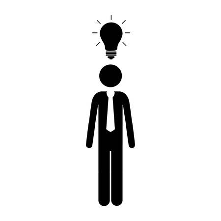 businessman with idea pictogram icon image illustration designのイラスト素材