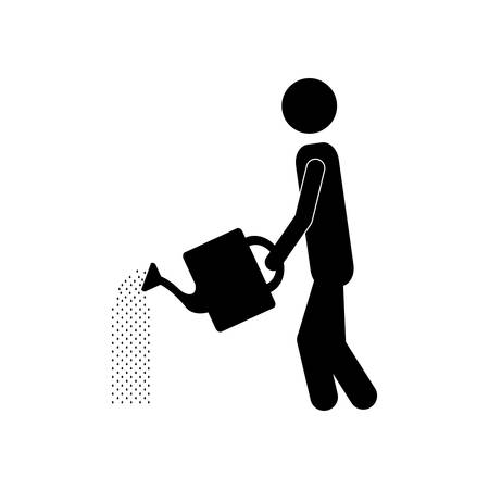 person watering icon image vector illustration design  designのイラスト素材