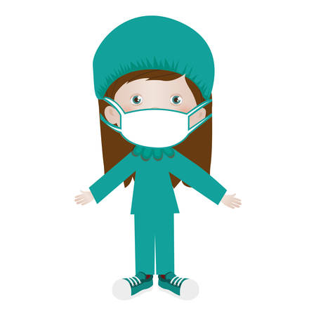 child with medical doctor costume icon image vector illustration designのイラスト素材