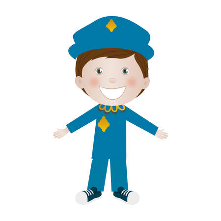 child dressed as police officer icon image vector illustration designのイラスト素材