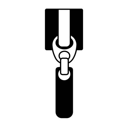 silhouette zipper with square body and large handle vector illustrationのイラスト素材