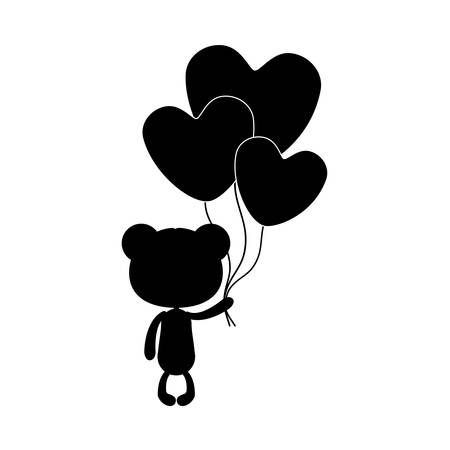 teddy bear character with balloons  icon image vector illustration designのイラスト素材