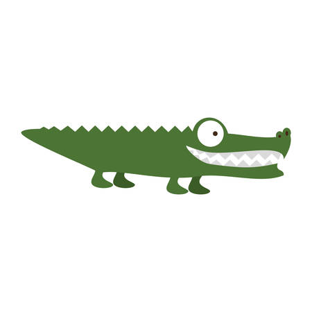 alligator or crocodile cartoon animal icon image vector illustration designのイラスト素材