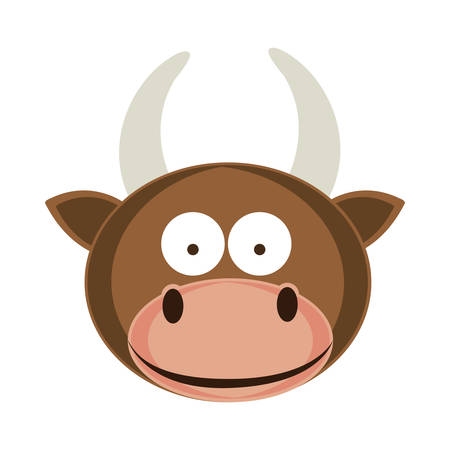 bull cartoon animal icon image vector illustration designのイラスト素材