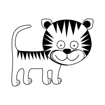 tiger cartoon animal icon image vector illustration designのイラスト素材