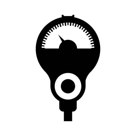 silhouette of parking meter device icon over white background. vector illustrationのイラスト素材
