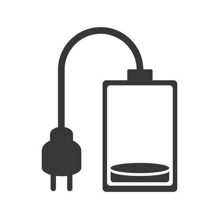power battery with plug icon over white background. vector illustrationのイラスト素材