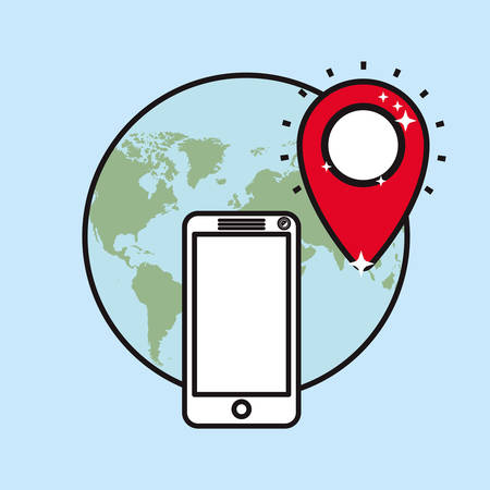 modern cellphone with internet related icons image vector illustration designのイラスト素材