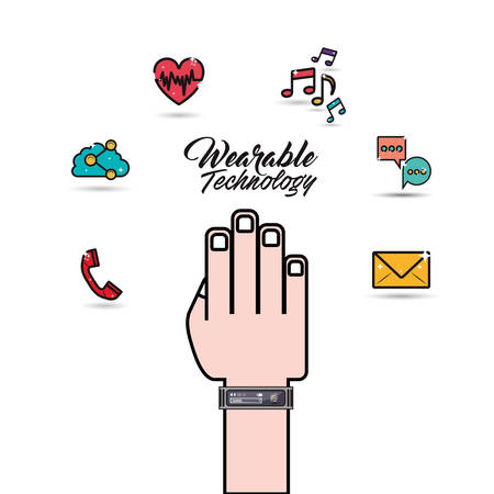 wearable technology smartwatch icon image  vector illustration designのイラスト素材