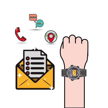 wearable technology smartwatch icon image  vector illustration designのイラスト素材