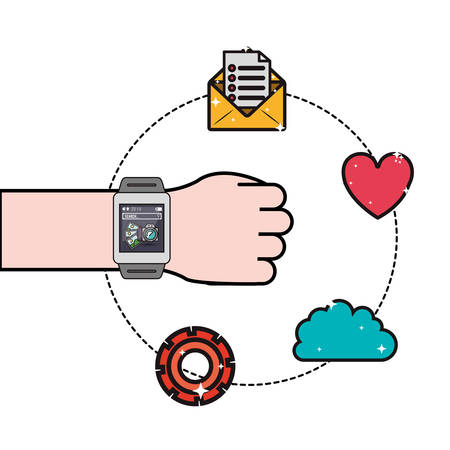 wearable technology smartwatch icon image  vector illustration designのイラスト素材