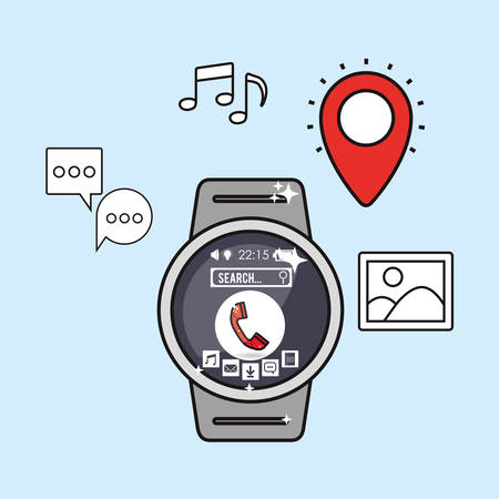 wearable technology smartwatch icon image  vector illustration designのイラスト素材