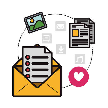 message envelope and communications related icons image vector illustration designのイラスト素材