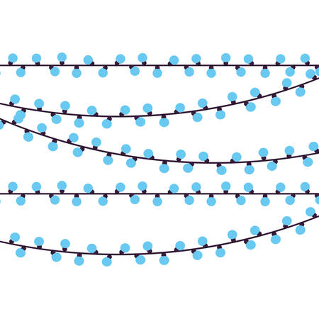 image with extension cord lights christmas bulbs sphere blue vector illustrationのイラスト素材