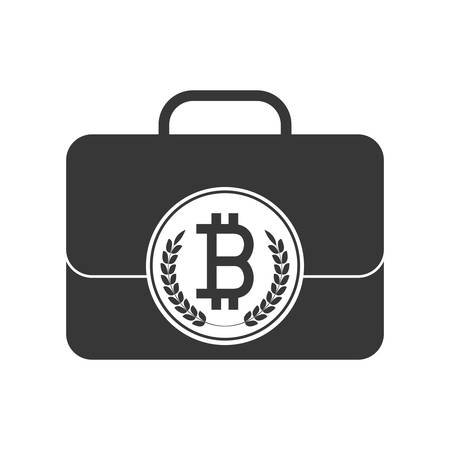 suitcase with symbol of baht Thailand and ornament leaves vector illustrationのイラスト素材