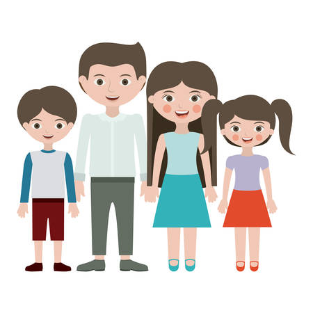 Parents daughter and son cartoon icon. Family relationship avatar and generation theme. Isolated design. Vector illustrationのイラスト素材