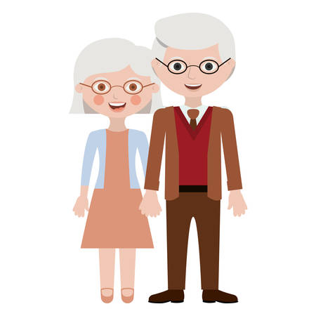 Couple of grandparents cartoon icon. Relationship family love and romance theme. Isolated design. Vector illustrationのイラスト素材