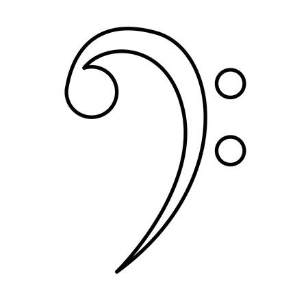 Music note icon. Sound melody pentagram and musical theme. Isolated design. Vector illustrationのイラスト素材